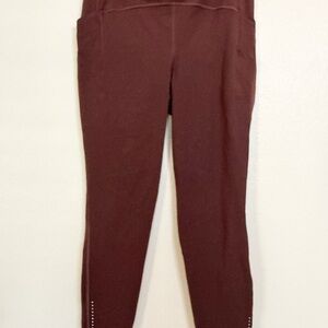 Lululemon High Rise Leggings Brown Size 10 Side Pocket Athletic Tight